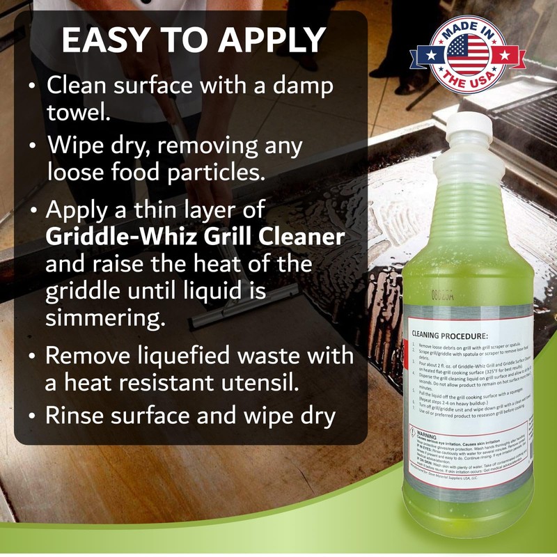 Griddle-Whiz Grill & Griddle Surface Cleaner, Removes Grease, Food Residue,
