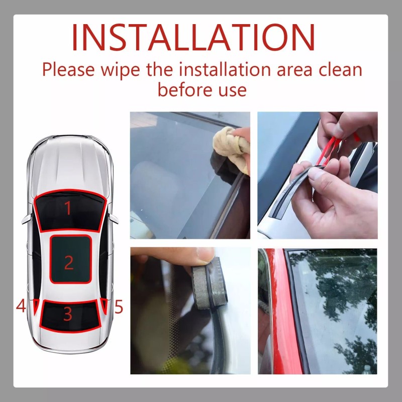 DONWELL 10FT Toyota Windscreen Molding - Universal Rubber Seal Trim