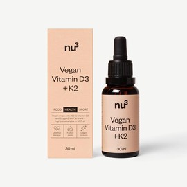 nu3 Vegan Vitamin D3 + K2 – Tropfen, pflanzlich, Natürliches Vitamin D3 aus Flechten, kombiniert mit Vitamin K2, leicht zu dosieren, ohne Zusätze, vegan, rein, geschmacksneutral - 30 ml