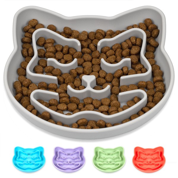 Snuggli Silicone Slow Feeder Cat Bowl for Wet & Dry