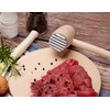 EVERYJOY Batticarne in legno con estremità in metallo per cotolette,