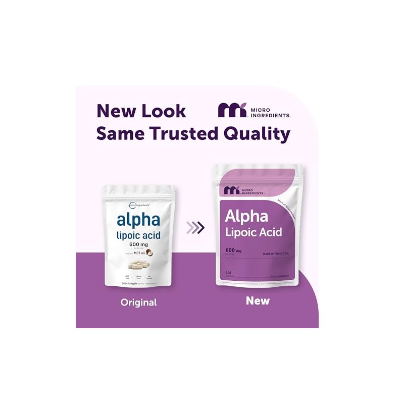 Alpha Lipoic Acid 600mg Softgels with MCT Oil - 300