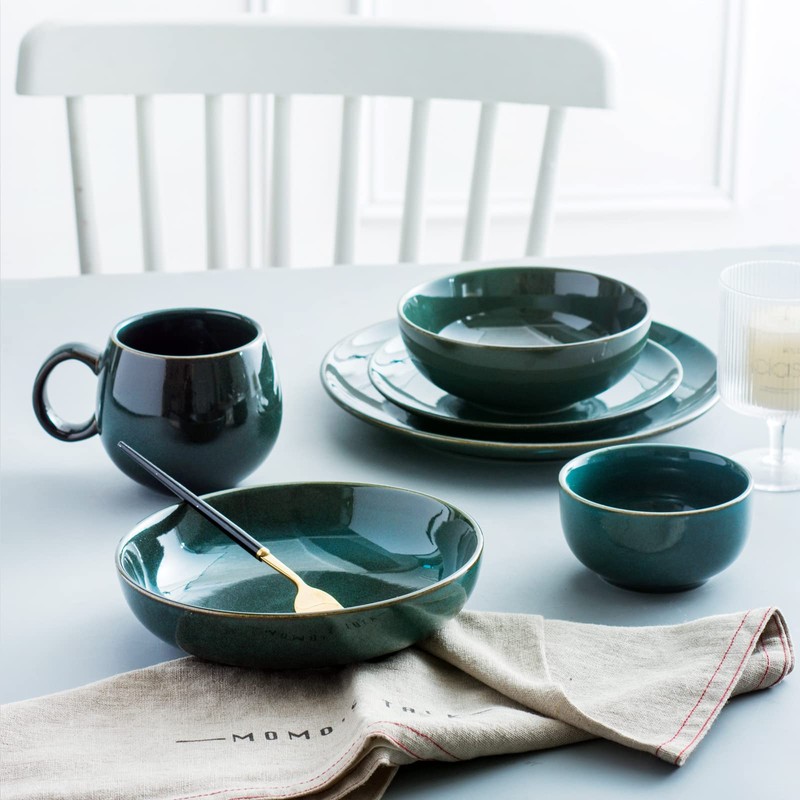 UNICASA Ceramic 10.25 Inch Dinner Plates Set, Porcelain Pasta Plate