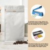White Kraft Coffee Bags with Side Gusset, Resealable Stand-Up Coffee