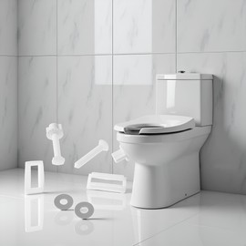 1 Pair White Plastic Toilet Seat Screws and Nuts with Washers,Toilet Parts,Hinge Bolts Screws Hinges Replacement Parts for Mounting Toilet Seats Toilet Lid Toilet Seats,Toilets and Toilet Parts，Seats