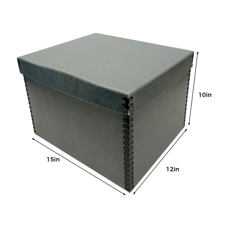 Lineco Record Storage Box 12x15x10 inch. Extra-Durable Filing Archival Cartons