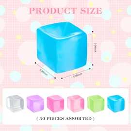 Poen 50 Pcs Cube Toys Party Favors Gifts Stress Relief Fidget Toys for Adults Cube Sensory Toys Adults for Gifts Adults with ADHD and Autism, Random Colors