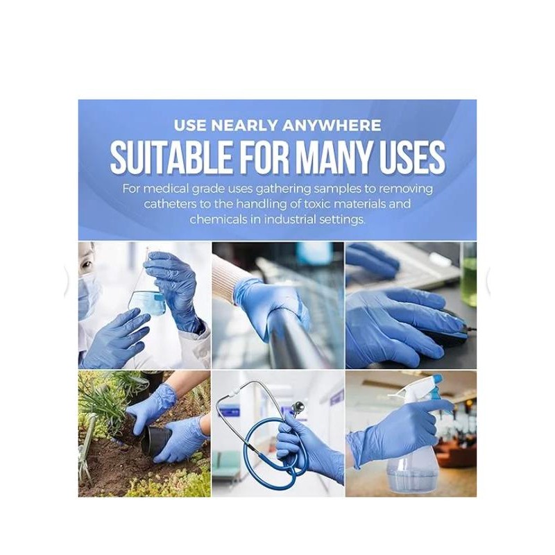 Medline FitGuard Prime Nitrile Exam Gloves, Disposable Gloves, Dark Blue,