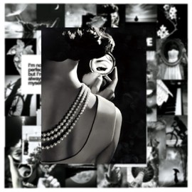 50PCS Black and White Healing Sticker for Water Bottles Laptop Luggage, Cute Aesthetic Stickers Pack, Y2K Accessories Vinyl Waterproof Decals for Woman Girls (Black and White)