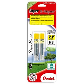 Mina Super Hi-Polymer Pentel HB-0.9 mm Blíster con 2 piezas-509BP2-HB