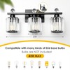 KunruiTAI 3-Light Black Modern K9 Crystal Vanity Lights, Black Bathroom