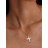 Pearl Cross Necklace for Women 14K Gold Plated Pearl Choker
