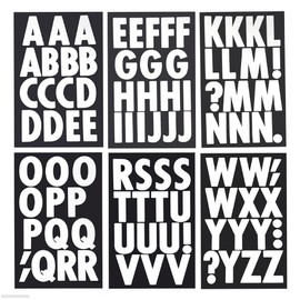 Homeford Big Font Alphabet Letter Stickers, Caps, 3-Inch, 26-Count (White Glossy)
