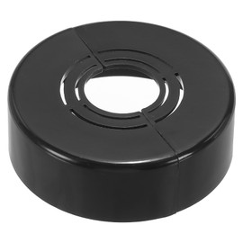 PATIKIL Wall Split Flange 0.8/1/1.3 Inch, 0.8" Thicken Cuttable ABS Round Escutcheon Plate Cover Buckle for Water Pipe Faucet Decoration, Black