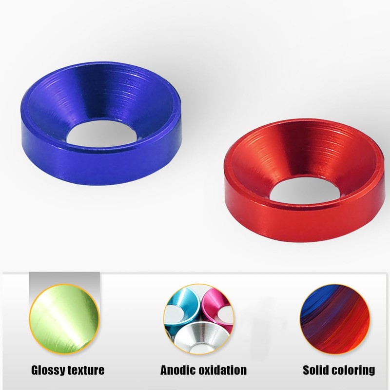 JNNJ 10 x aluminium countersunk washers, beautifying washers for engine
