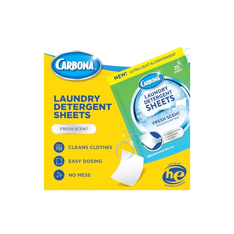 Carbona Hojas De Detergente Para Ropa - Aroma Fresco (1