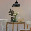 Metal Ceiling Lamp Shade 29cm Black Inner White Easy Fit