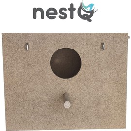 Budgie Nest with Shavings for the Bed, Wooden Bird House with Bird Cage Hook, 19cm x 15cm x 13.5cm