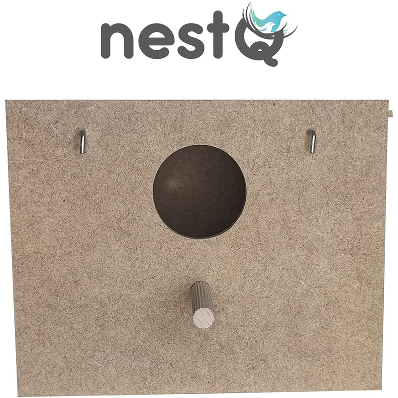 Budgie Nest with Shavings for the Bed, Wooden Bird House