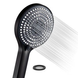 OFFO OFFO Duschkopf Schwarz, Duschkopf Gro? mit 6 Strahlarten, Duschbrause fr Duschkopf Wassersparend, Shower Head fr Baden, Duschkopf gro? xxl(130mm),Duschbrause Schwarz