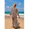Kaftan Dresses Maxi Cover Up Bohemian Batwing Sleeves Swimwear Leopard