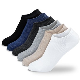 BIVOLU Ankle Socks for Women and Men - 6 Pairs Low Cut No Show Socks Non Slip Cotton Sock Breathable Invisible Casual Sock