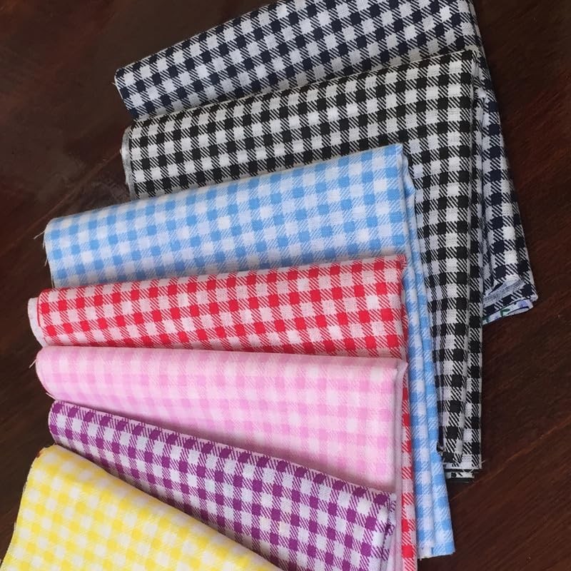 5pcs Red Striped Cotton Fabric Bundle,50 * 50cm Quarter Fabric