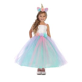Unicorn Dress (1) Girls Multicolored
