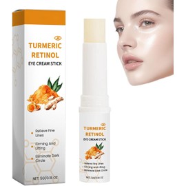 Crema para ojos en barra con retinol y cúrcuma, bálsamo iluminador para debajo de los ojos, bálsamo hidratante en barra para ojeras, crema antienvejecimiento, reduce la hinchazón (1)