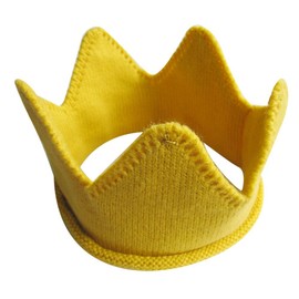 Voocye (5 Colors to Choose Cute Crown for Babies) Baby Knit Crown Crown for Commemorative Photo Shooting Birthday Birthday Ceremony Wedding Shrine Visit Discharge Wedding Baby, yellow