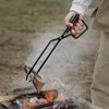Fire Tong Insulated Wooden Handle Enhanced Grip Log Grabber Firewood
