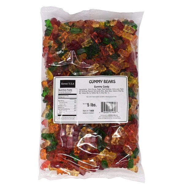 Assorted Gummy Bears Candy - 5 Lbs