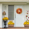 Sggvecsy Artificial Fall Wreath 18’’ Autumn Front Door Wreath Harvest