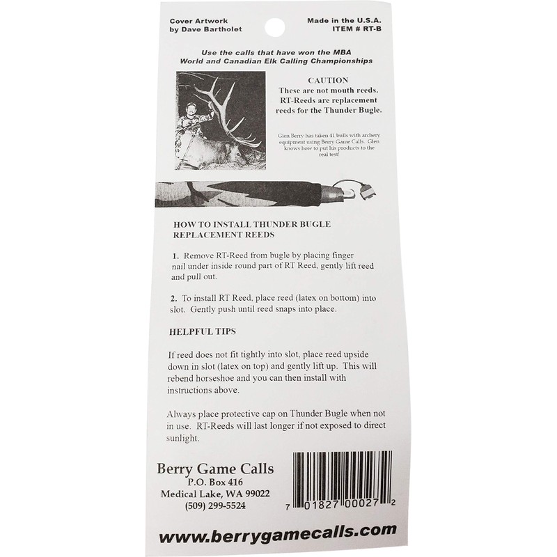 RTBLK Thunder Bugle Thin Repl Reed Blk 2Pk