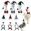 CooShou 12Pcs Christmas Pet Chicken Hat Scarf Bowtie Set Mini