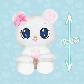 Peekapets Peek-A-Boo Bear Plush - Stuffed Animal, White Bear Plush Doll - Great Gift for Kids Ages 1-3