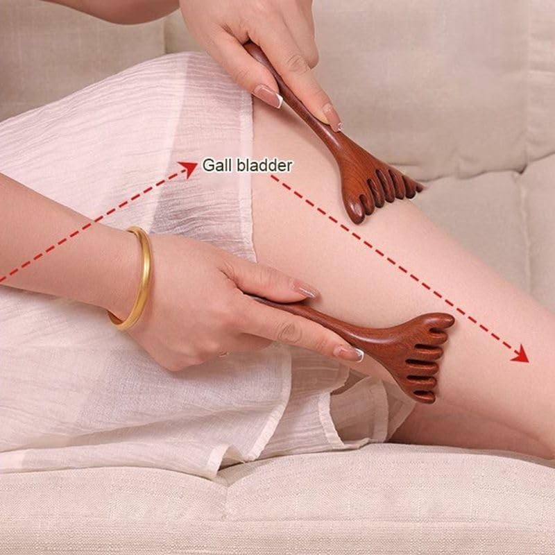Six-Claw Meridian Massage Comb, Wooden Scalp Massage Tool for Relaxation.