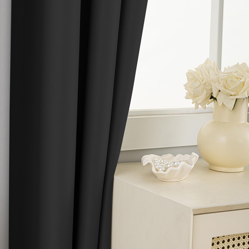 Phating Extra Long Blackout Curtains, Room Darkening Grommet High Ceiling