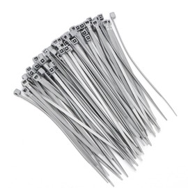 Baomain 100-Pack 8 Inch Self-Locking Nylon Cable Zip Ties, Heavy-Duty and Multi-Purpose (0.18" Width, 50LBS Tensile Strength), Indoor and Outdoor Use for Home, Office, Garden, Workshop,Gray