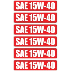 Unbranded/Generic 6-pack SAE 15W-40 Vinyl Stickers Engine Bay Decals / Motor Oil Diesel Synthetic