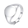 FeatherWish 925 Sterling Silver Ring Retro Vintage Style Signet Oval