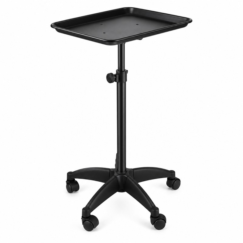 Adjustable Aluminum Rolling Salon Tray with 360° Wheels, 18 x