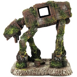 SLOCME Aquarium at-at Imperial Walker Decorations - Fish Tank Resin Robot Tropical Betta Fish Hide Cave Ornament