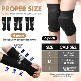 6 Pairs Volleyball Knee Pads and 6 Pairs Padded Passing Sleeves Volleyball Arm Sleeves Padded, Protective Knee Brace Forearm Elbow Sleeve Train Access