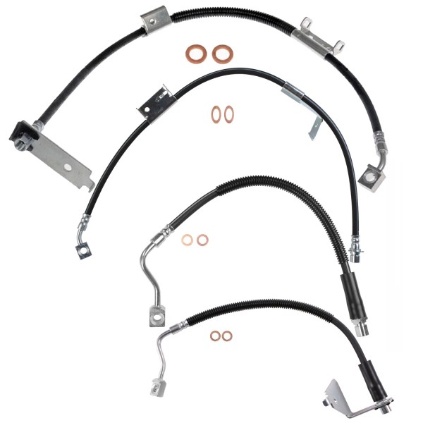 Sunsong Front & Rear Left & Right Brake Hydraulic Hose