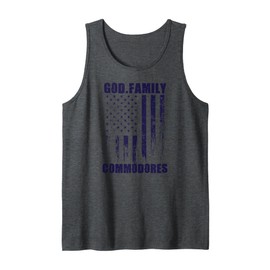 Maury Commodores God. Family. Vintage USA Flag Tank Top