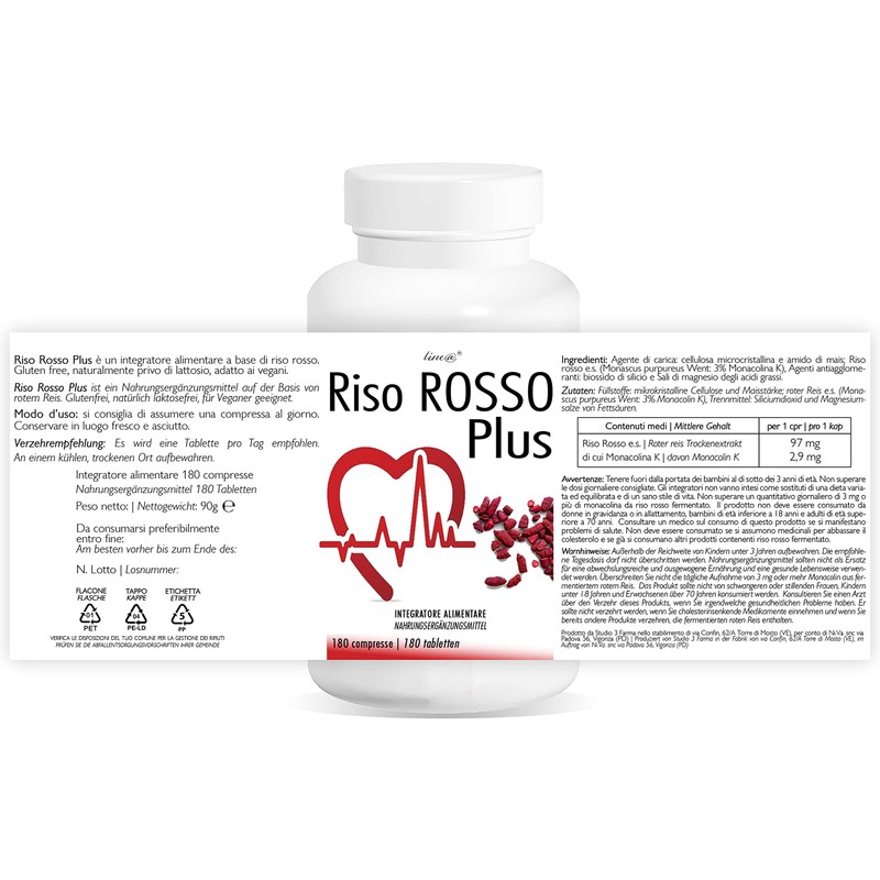 Red Rice | Riso Rosso Plus Line@Diet | 180 Tablets