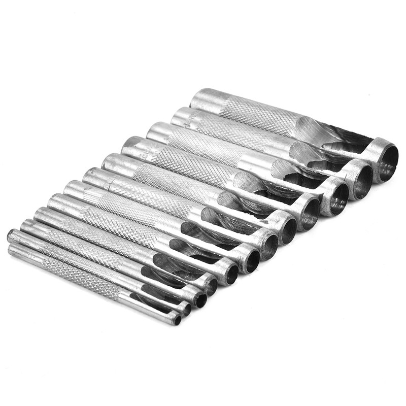 12PCS Leather Crafts Hole Puncher Hollow Round Punch Tool 3/4/5/6/7/8/9/10/11/12/14/16mm