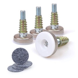 Furniture Levelers by Clear Style Adjustable Furniture Legs, Table Levelers and Chairs Felt Pads Included,White Color (4 Pack)