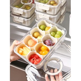 Sivaopa Snack Box with Compartments, Snack Box, Divided Snack Bowls, Stretch Food Storage Bowls, Reusable Fruit Storage Containers (Small - Fits in Backpack)